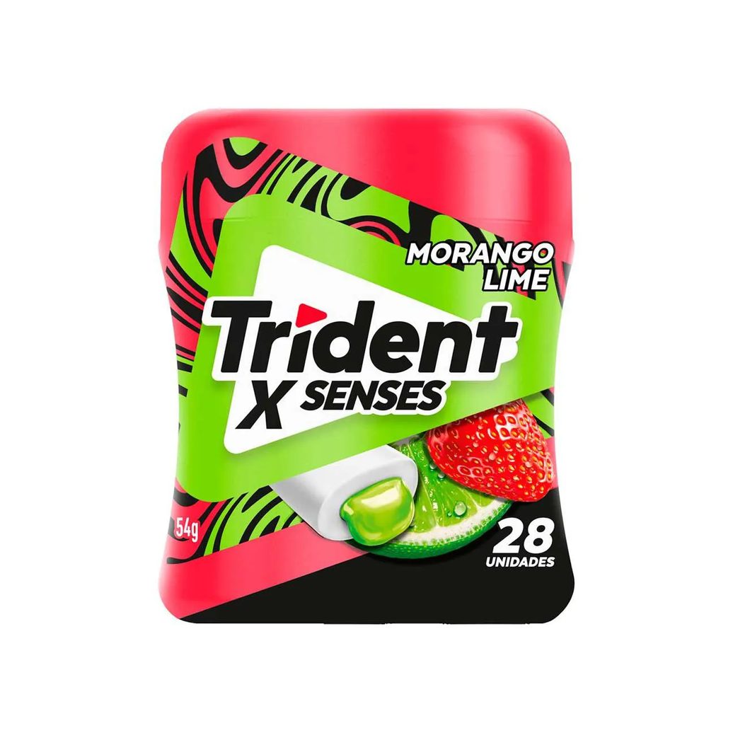 Goma de Mascar Trident X Senses Morango Lime Sem Açúcar 54g