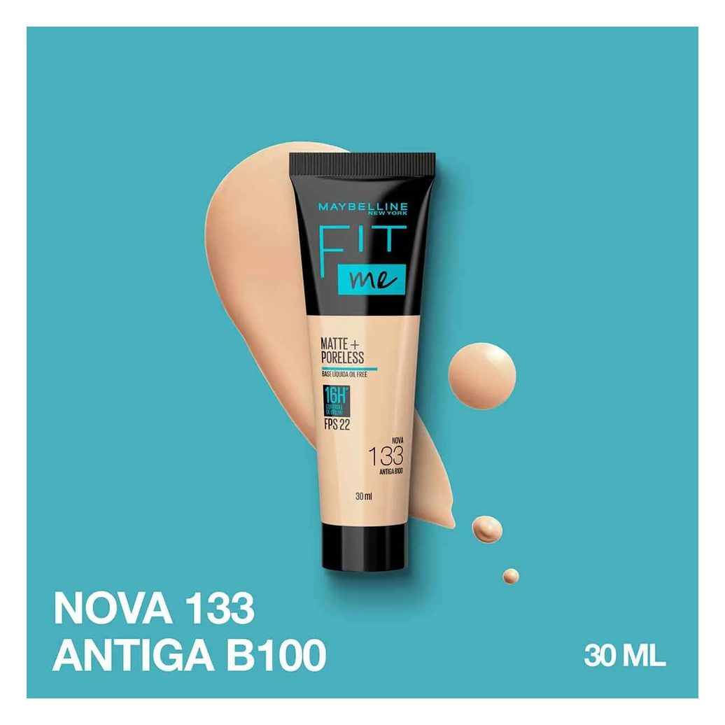 Base Líquida Maybelline NY Fit Me Matte FPS 22 30ml - 133