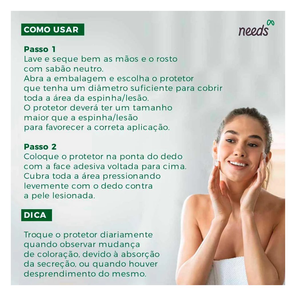 Curativo Hidrocoloide para Acne Needs Controle de Oleosidade 24 Unidades