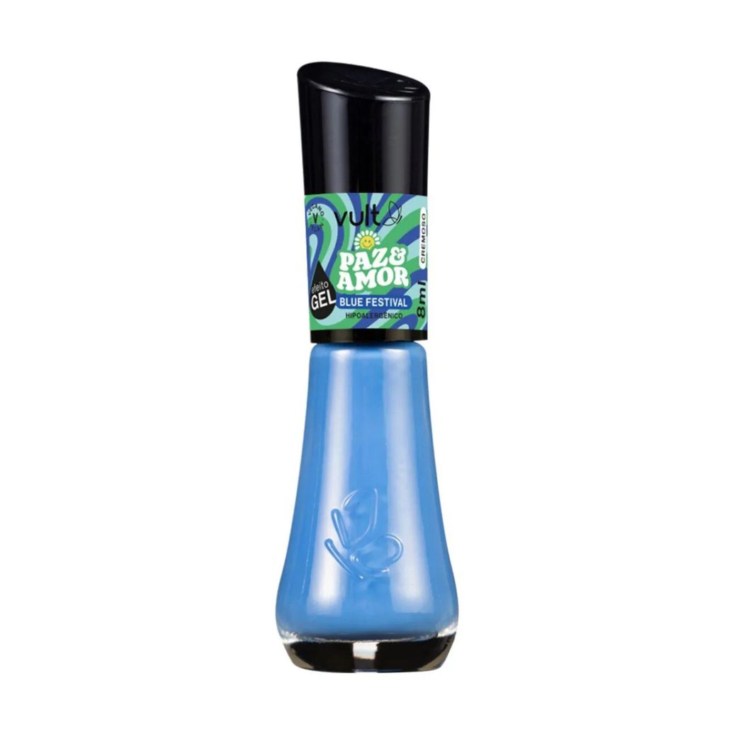 Esmalte Cremoso Vult Paz e Amor 5 Free 8ml - Blue Festival