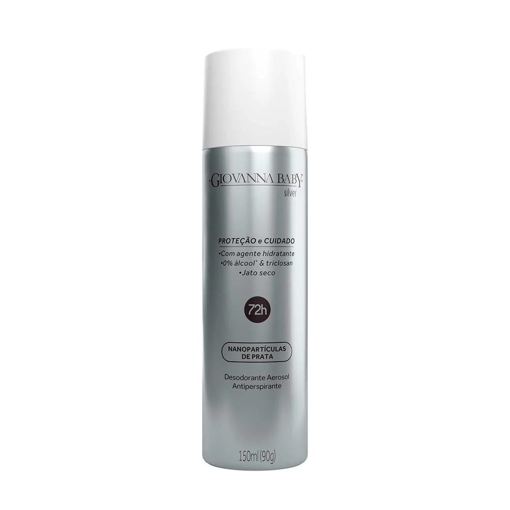 Desodorante Antitranspirante Aerosol Giovanna Baby Silver 72h 150ml