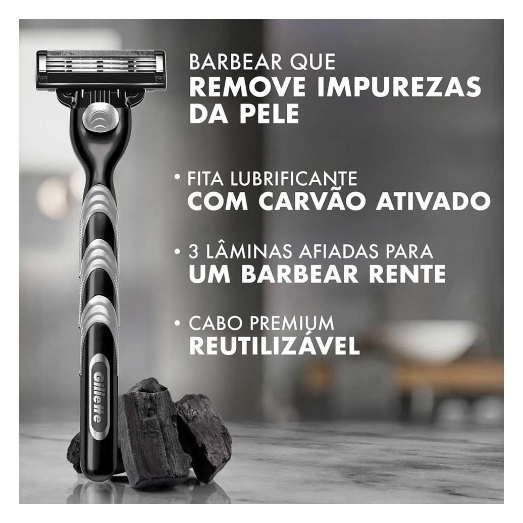 Aparelho de Barbear Gillette Mach3 Carbono 1 unidade