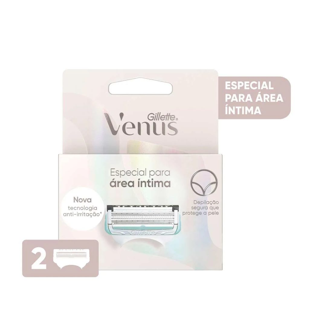Refil para Aparelho de Depilar Gillette Venus Especial para Área Íntima 2 Unidades