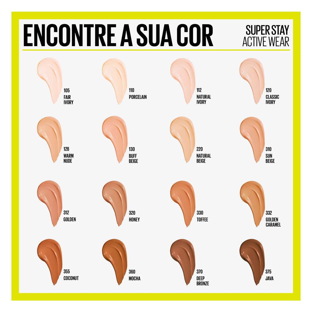 Base Líquida Maybelline NY SuperStay Active Wear Cor 310 Sun Beige 30ml