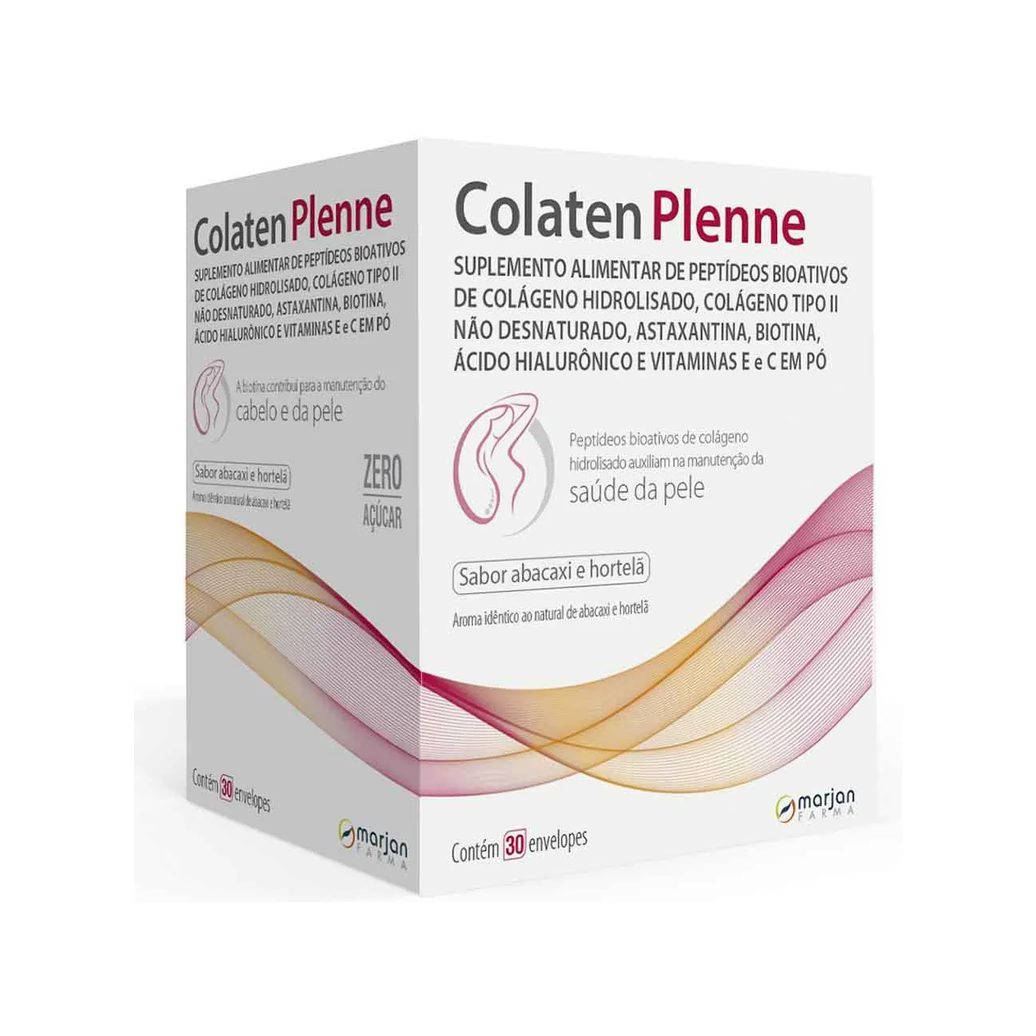 Colágeno Colaten Plenne Sabor Abacaxi e Hortelã 30 sachês