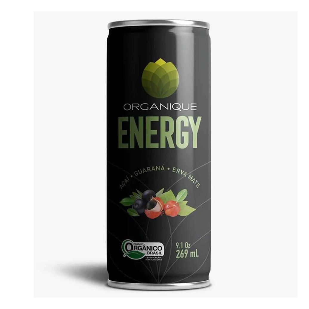 Energético Organique Energy Drink Sabor Açaí Guaraná e Erva Mate 269ml