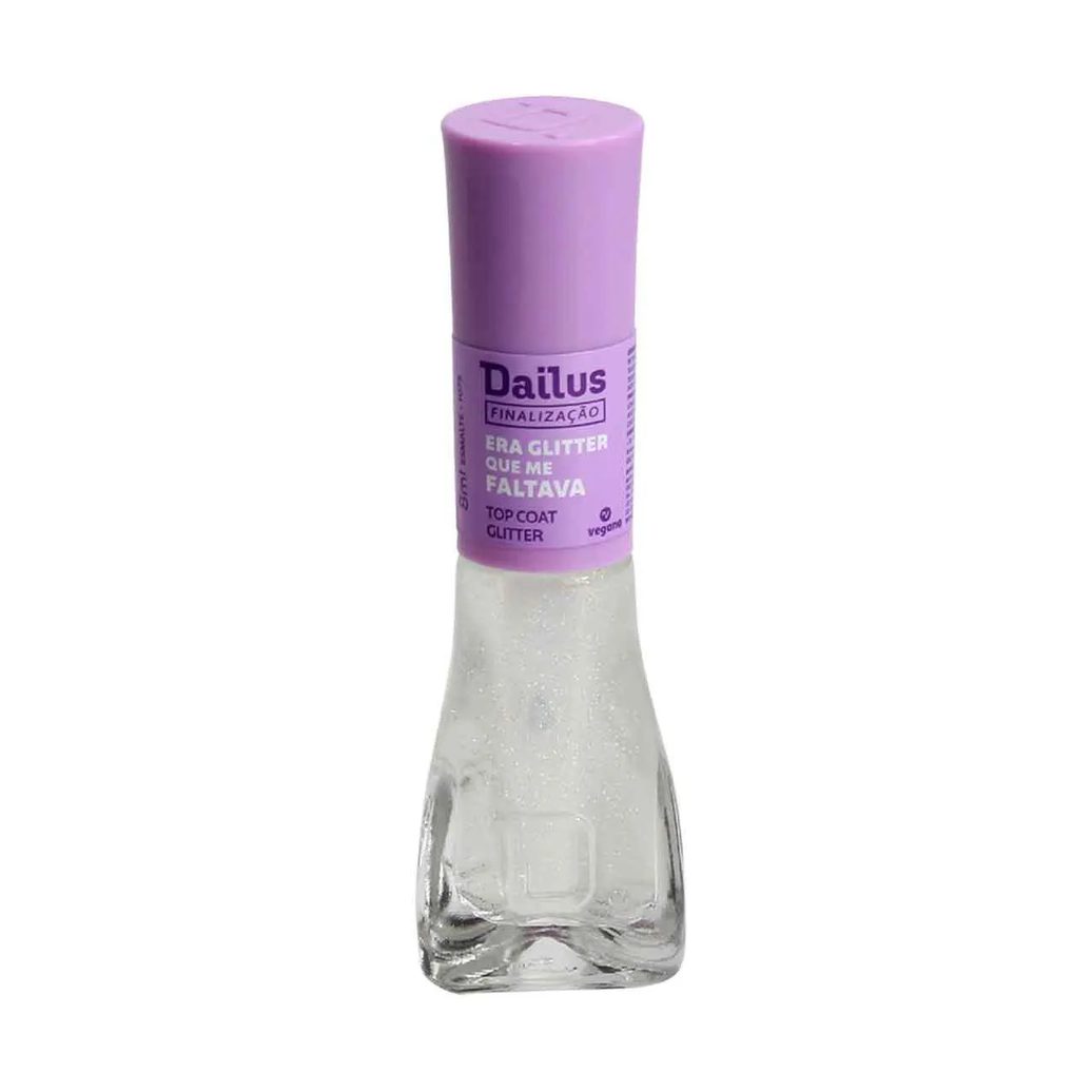 Esmalte Dailus Finalização Top Coat Glitter 8ml – Era Glitter Que Me Faltava