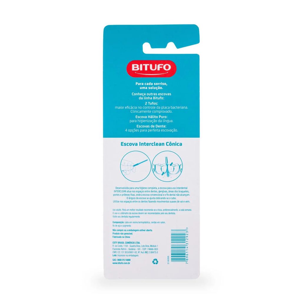 Escova Interdental Bitufo Interclean Cônica 6 unidades