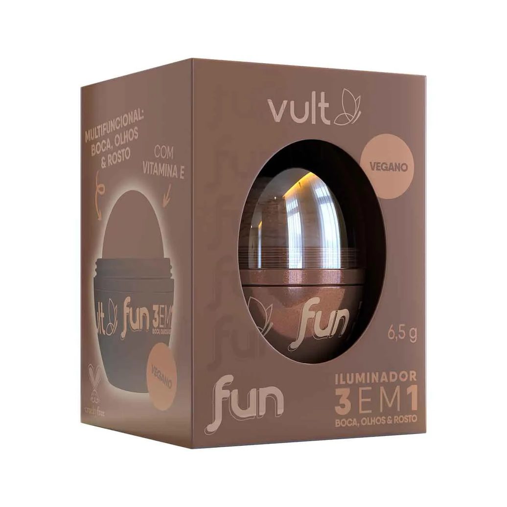 Iluminador Vult Fun 3 em 1 6,5g - Dourado Radiante