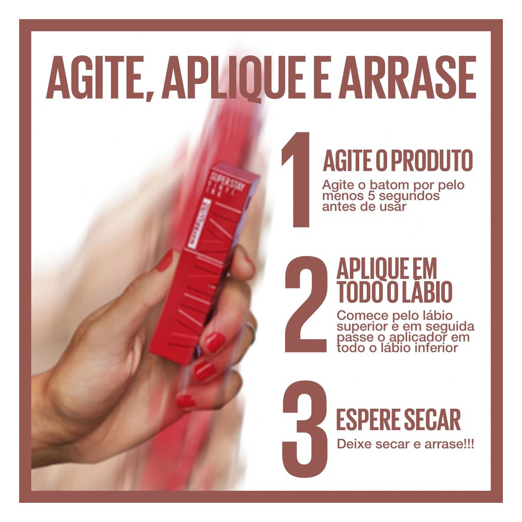 Batom Líquido Maybelline Superstay Vinyl Ink Efeito Espelhado 4,2ml - Punchy