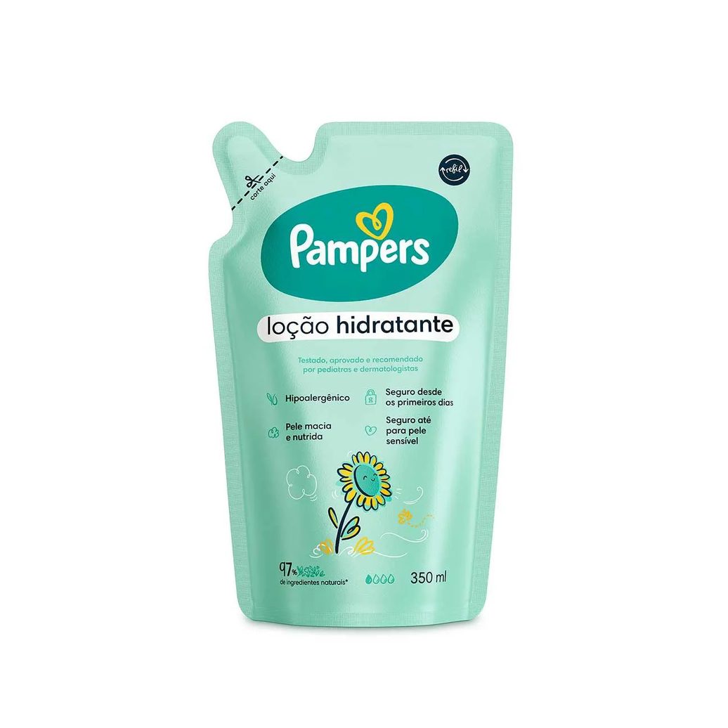 Loção Hidratante para o Corpo Pampers Girassol Refil 350ml