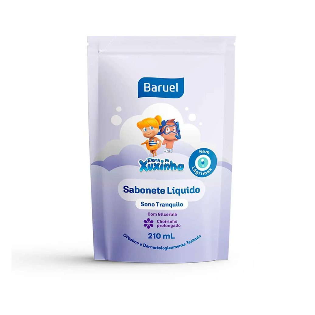 Sabonete Líquido Infantil Baruel Turma da Xuxinha Sono Tranquilo Refil 210ml