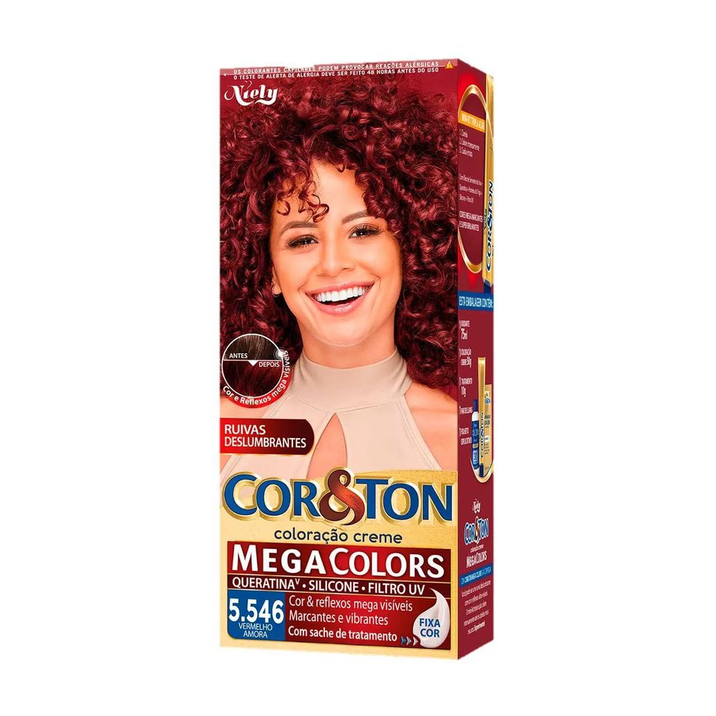 Tinta de Cabelo Permanente Cor&Ton Niely - 5.546 Vermelho Amora