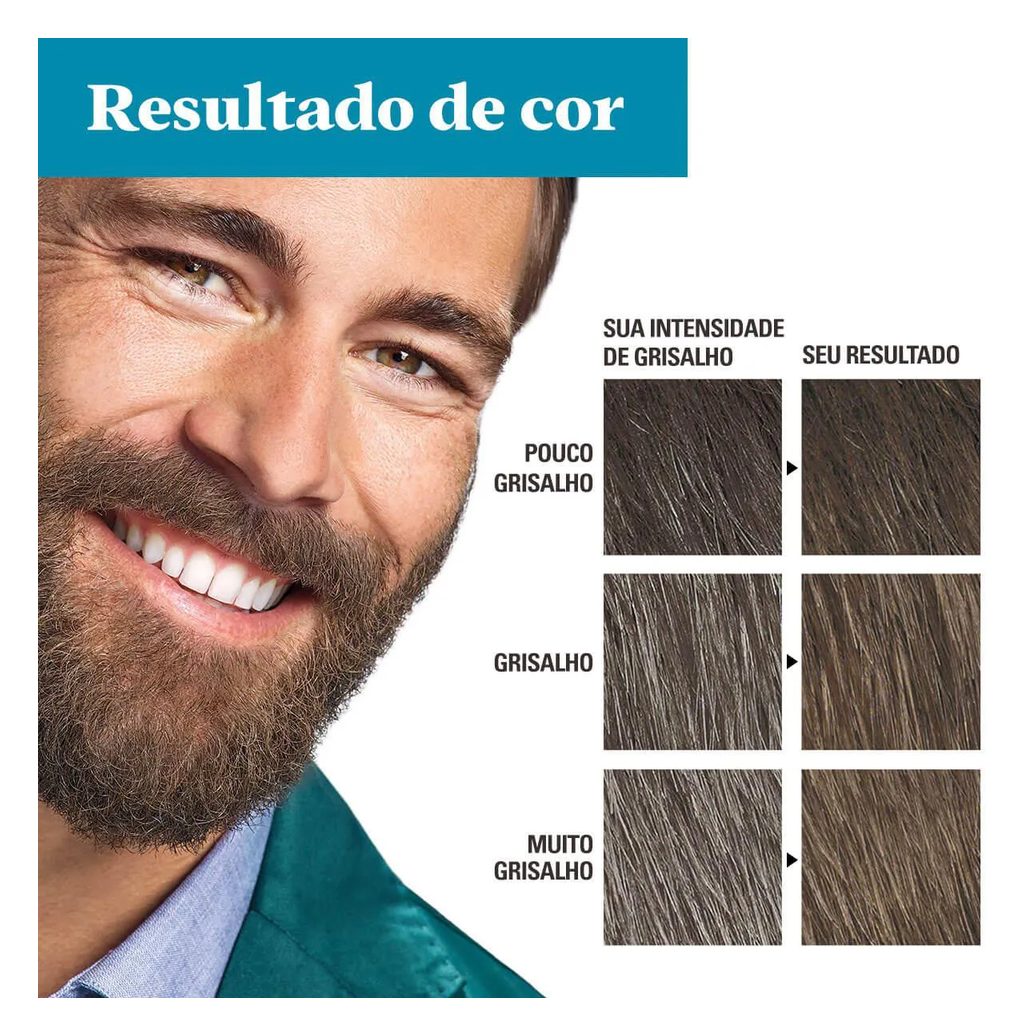 Tonalizante Grecin 5 Just For Men Color Gel Barba e Bigode - Castanho