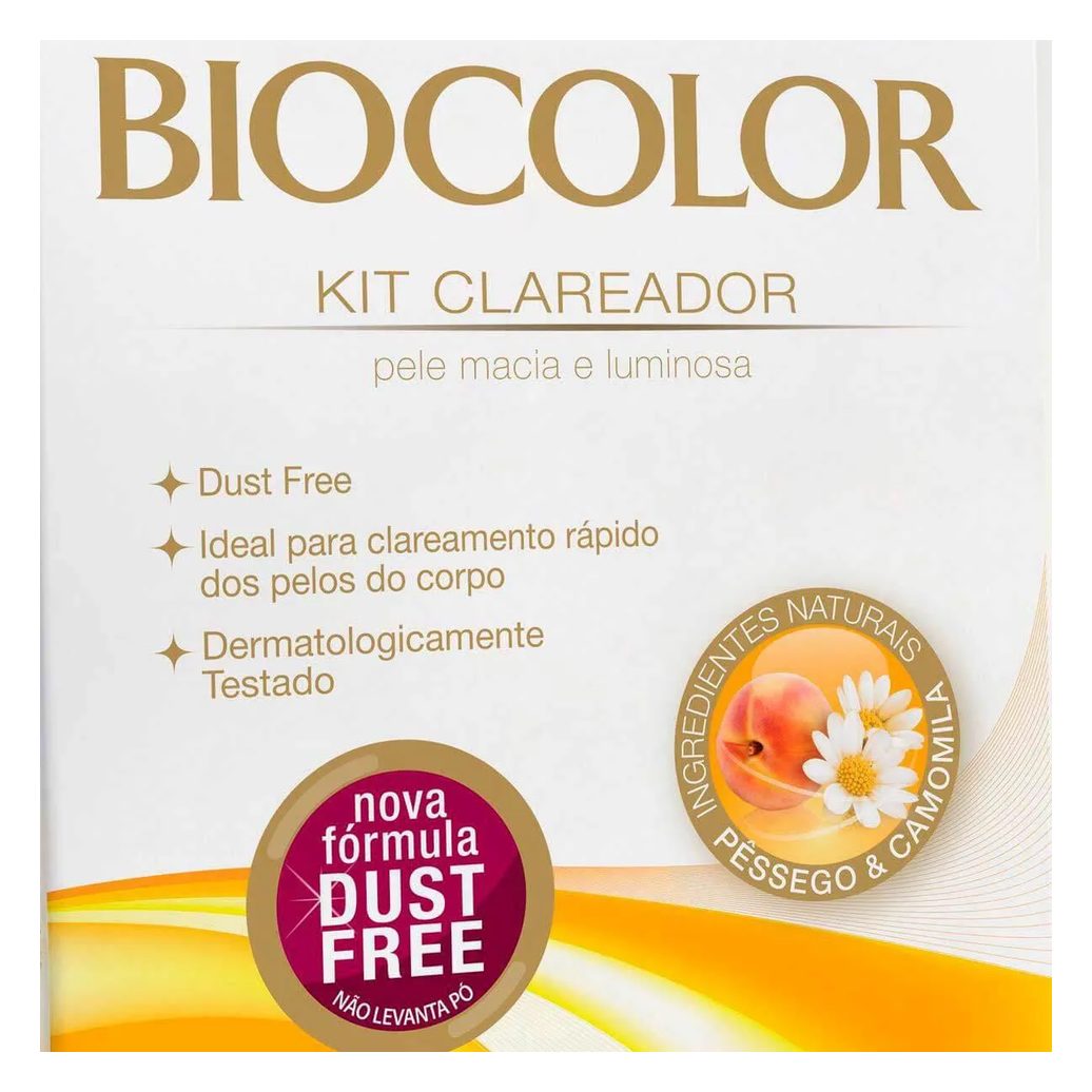Kit Clareador Descolorante de Pelos Biocolor Água Oxigenada 12 Volumes + Sachê Pó Descolorante 1 Unidade