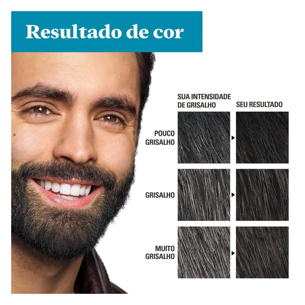 Tonalizante Grecin 5 Just For Men Color Gel Barba e Bigode - Preto