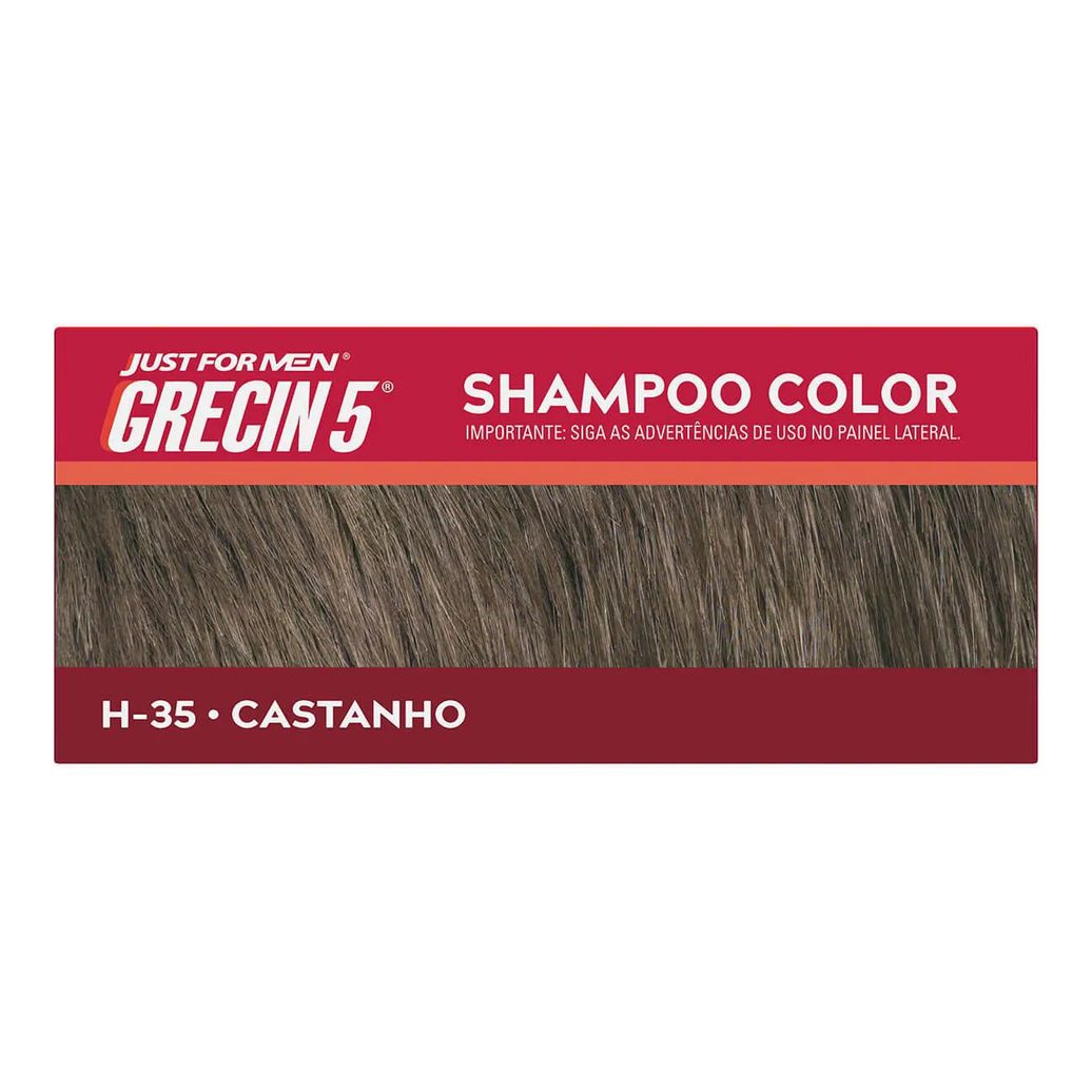 Shampoo Tonalizante Color Just For Men Grecin 5 - H-35 Castanho