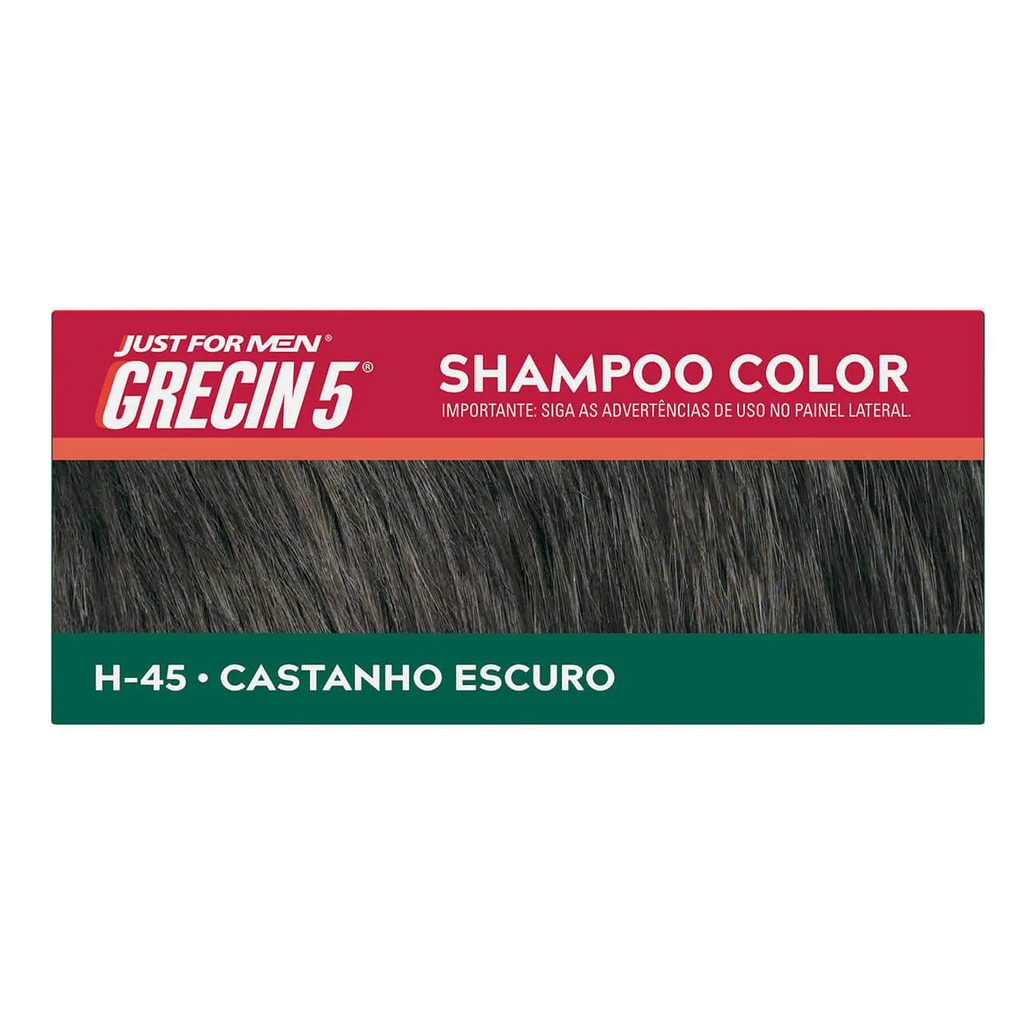 Shampoo Tonalizante Grecin Masculino - Castanho Escuro
