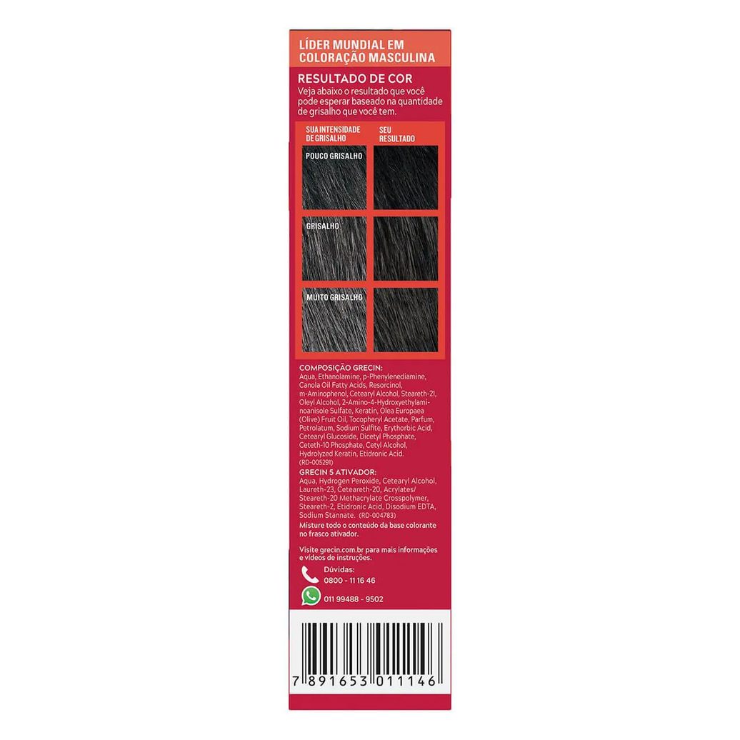 Shampoo Tonalizante Grecin Masculino - Preto