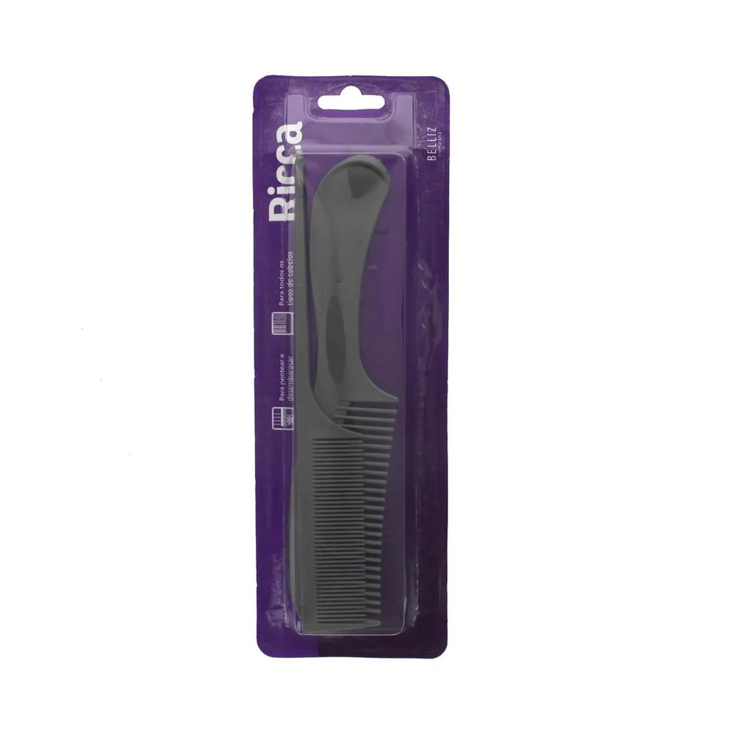 Conjunto de Pentes de Cabelo Ricca Preto com 2 unidades