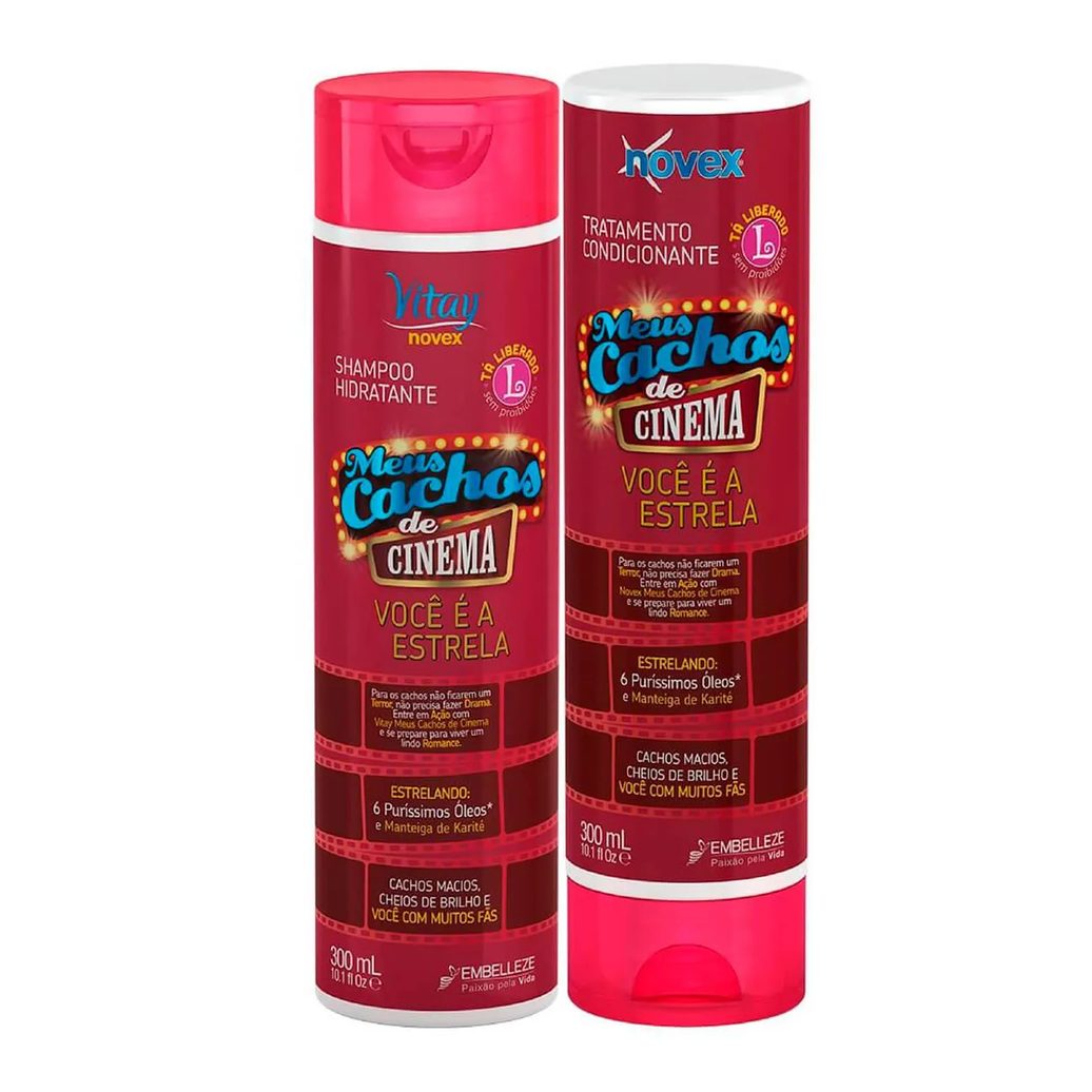 Kit Vitay Novex Meus Cachos de Cinema Shampoo 300ml + Condicionador 300ml