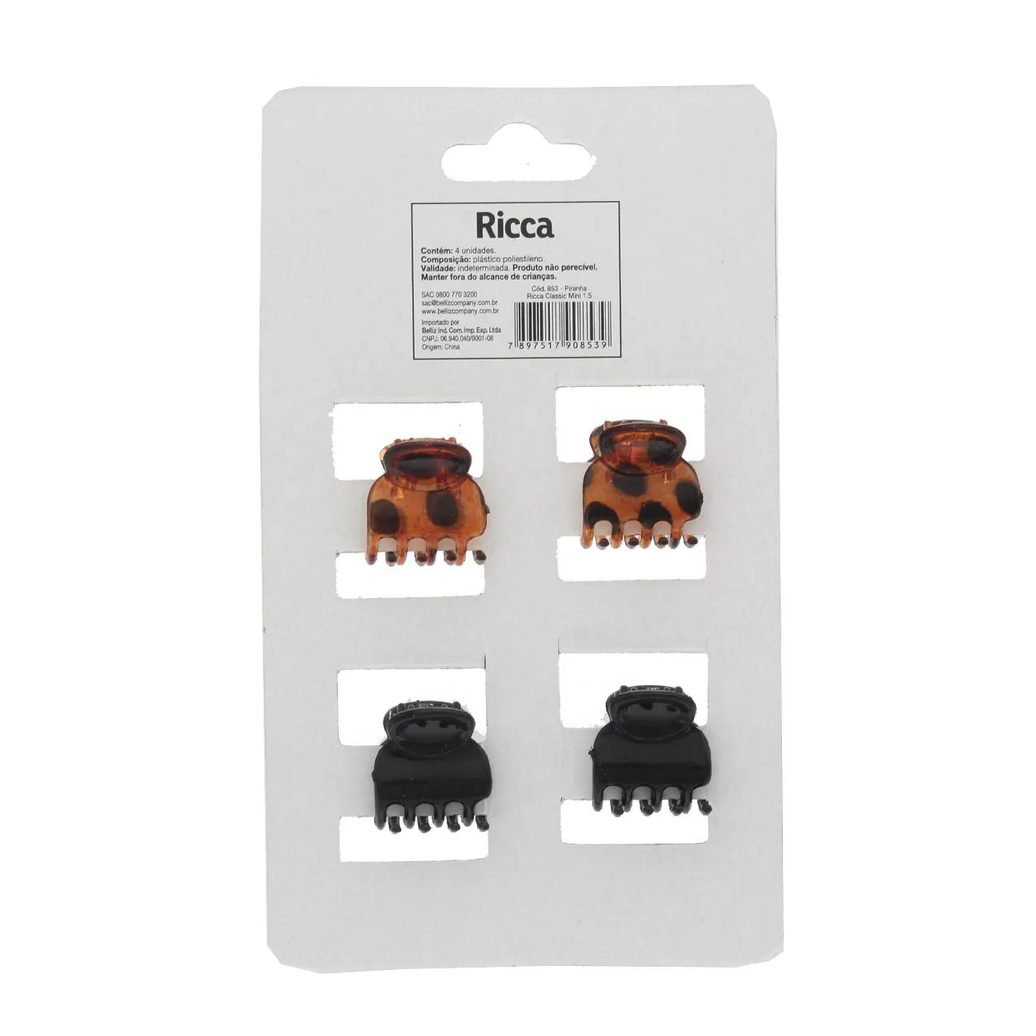 Piranha de Cabelo Ricca Classica Mini - 1 unidade