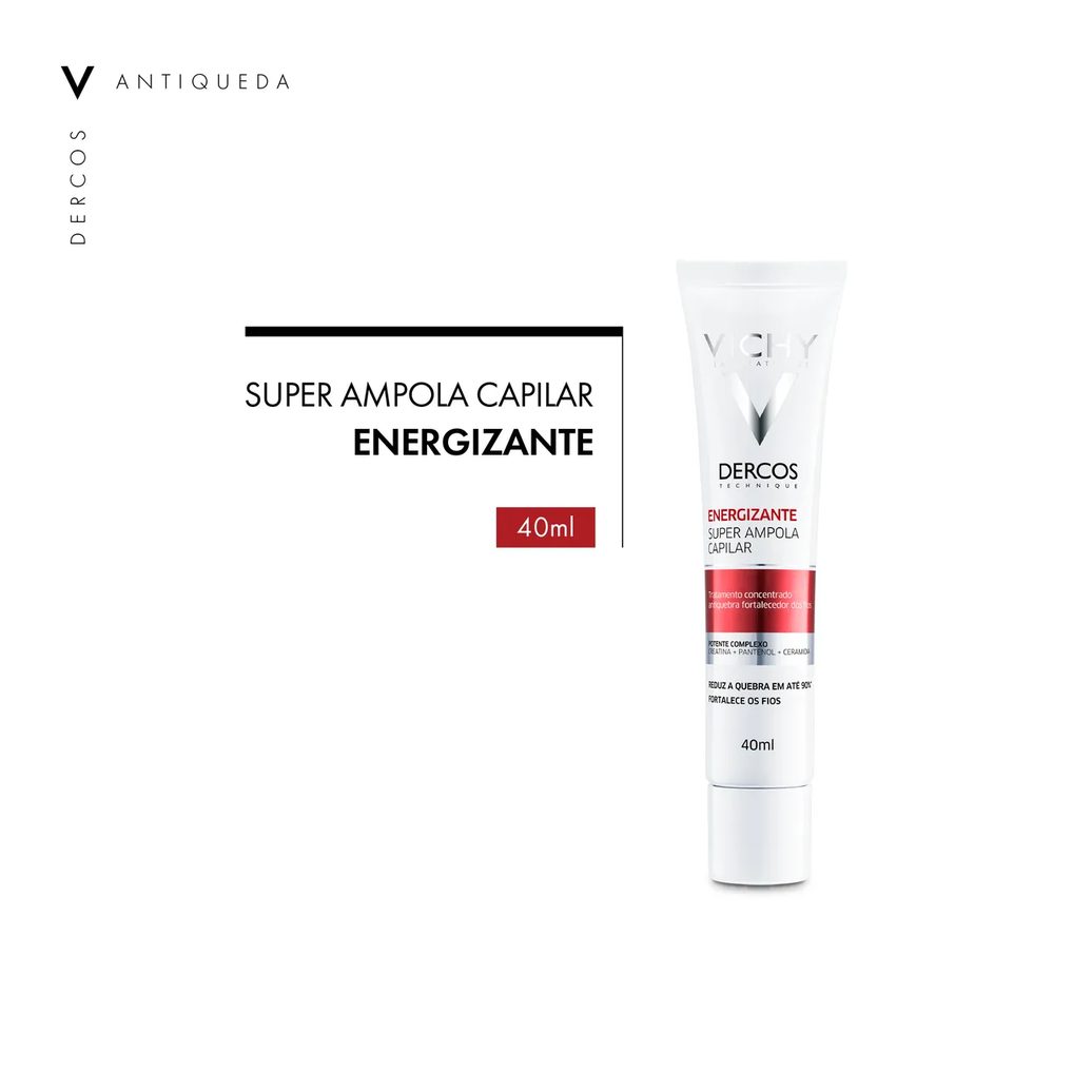 Ampola Capilar Vichy Dercos Energizante Tratamento Antiquebra Tratamento Concentrado Antiquebra Capilar 40ml