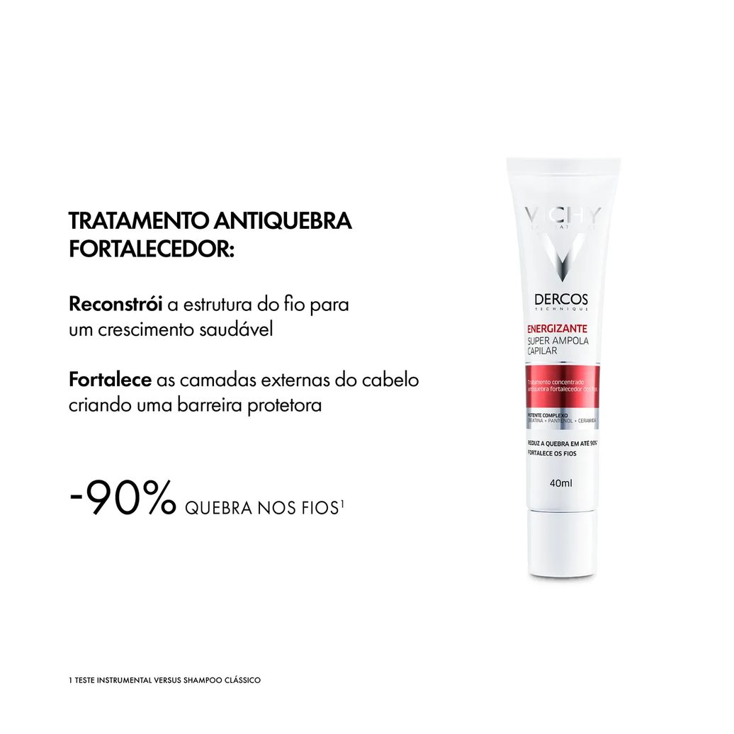 Ampola Capilar Vichy Dercos Energizante Tratamento Antiquebra Tratamento Concentrado Antiquebra Capilar 40ml