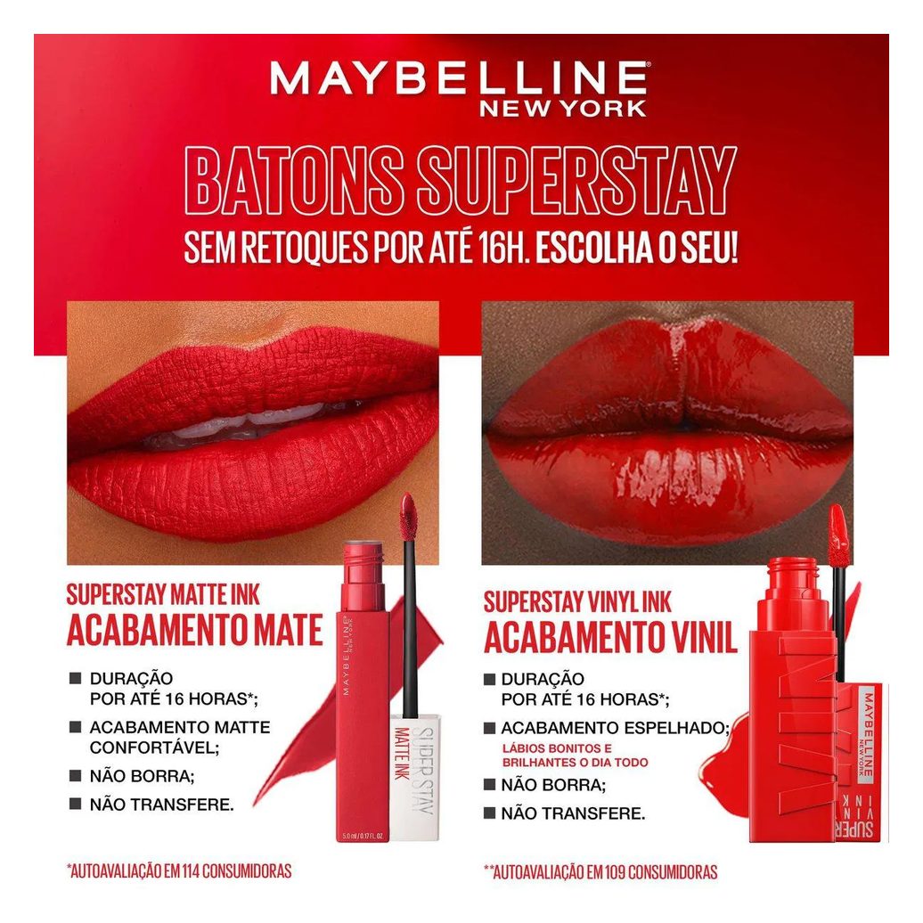 Batom Líquido Longa Duração Maybelline SuperStay Matte Ink 5ml - 15 Lover