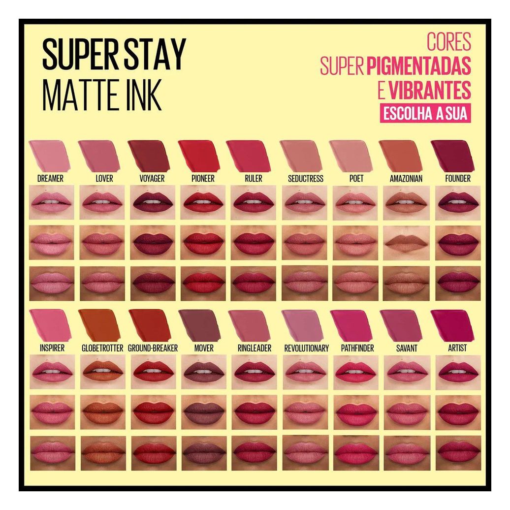 Batom Líquido Longa Duração Maybelline SuperStay Matte Ink 5ml - 15 Lover