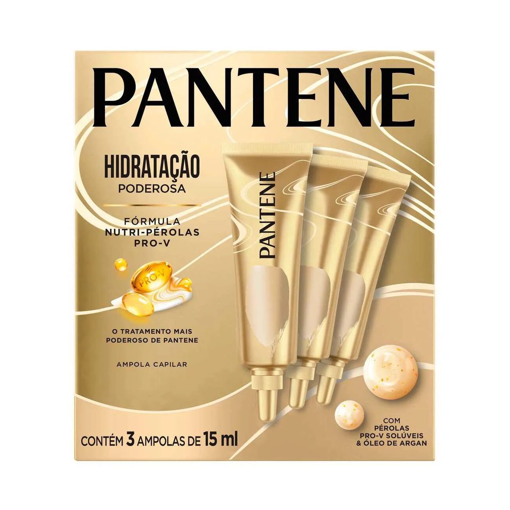 Kit Ampola de Tratamento Pantene Hidratação Poderosa com 3 unidades de 15ml