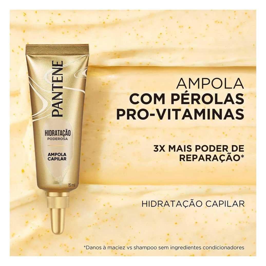 Kit Ampola de Tratamento Pantene Hidratação Poderosa com 3 unidades de 15ml