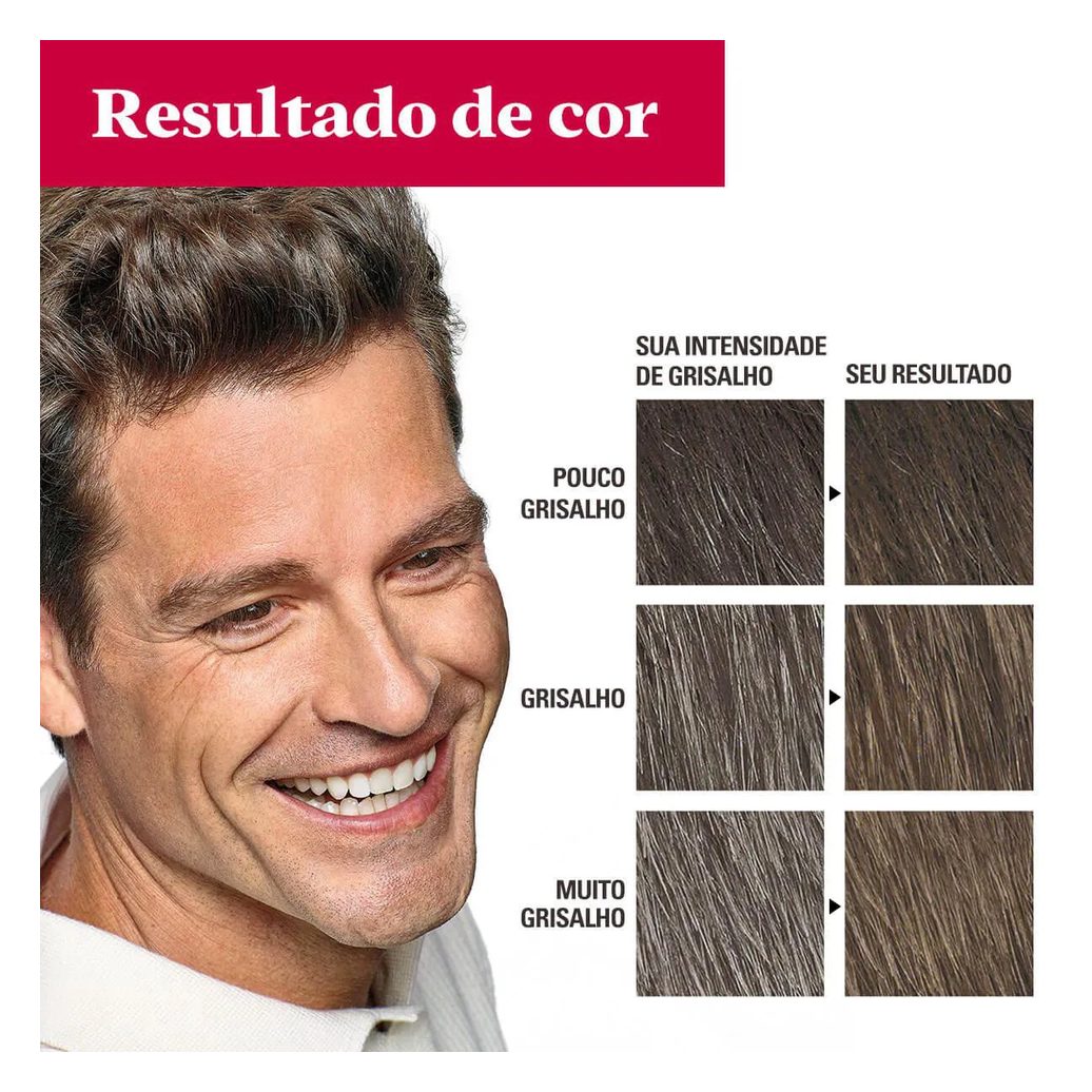 Shampoo Tonalizante Color Just For Men Grecin 5 - H-40 Castanho Médio Escuro