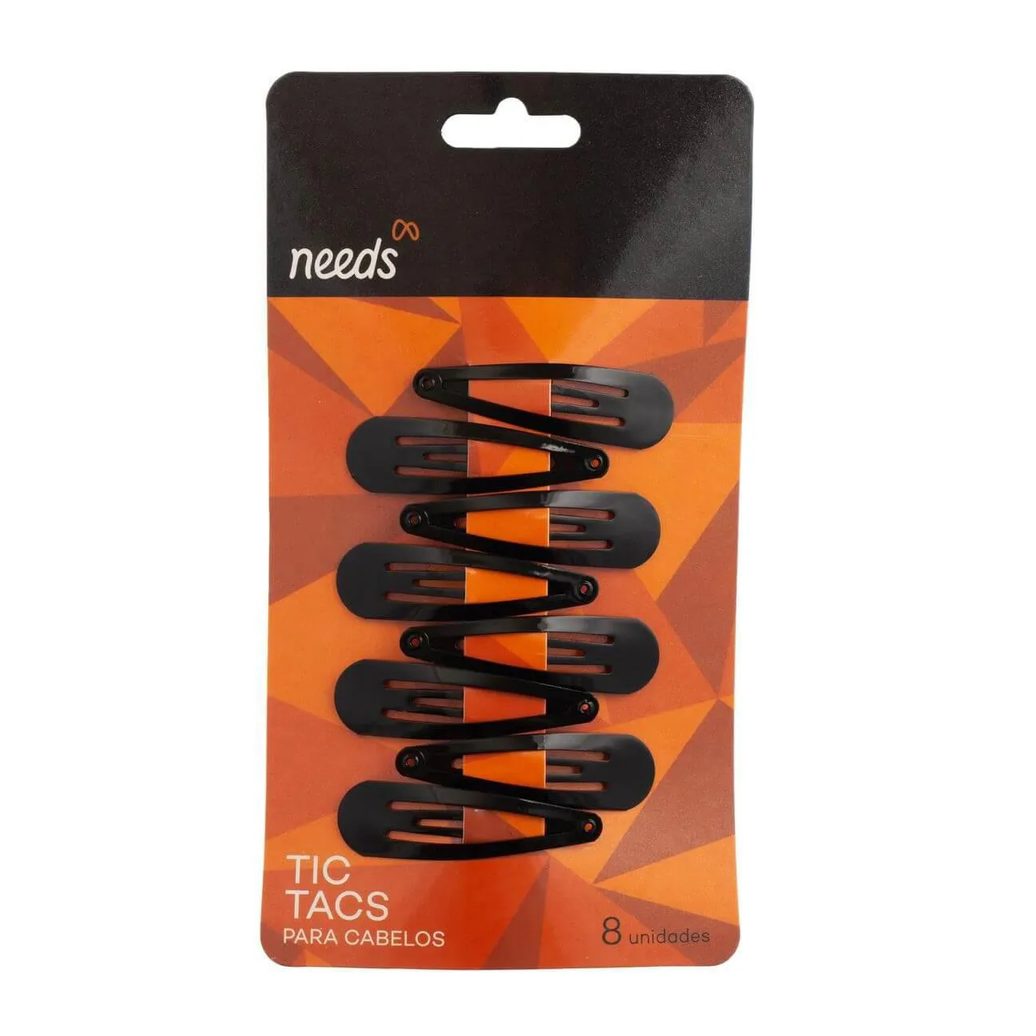 Presilha Tic-Tac Needs Preta 10 Unidades