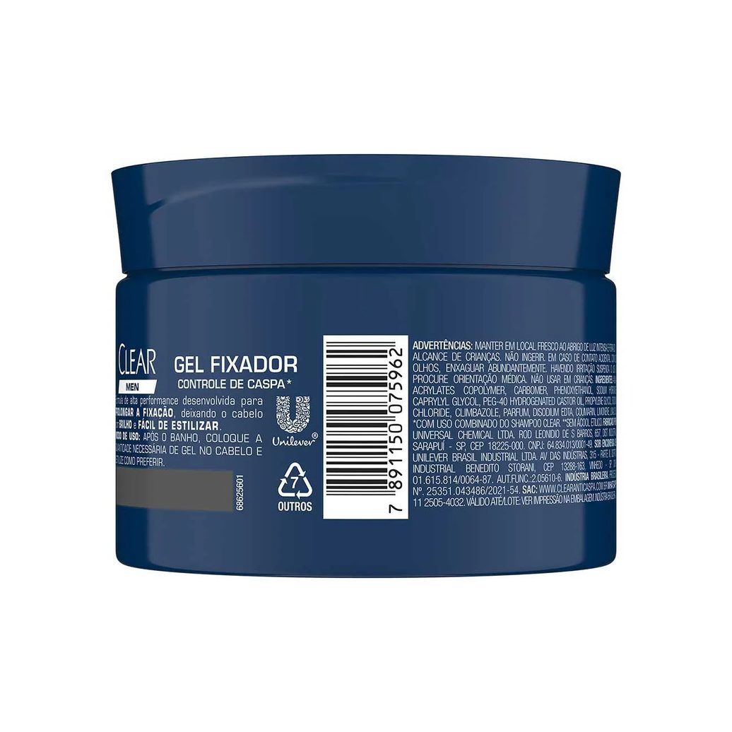 Gel Fixador Capilar Clear Men Controle de Caspa com 300g