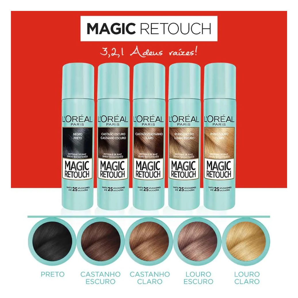 Retoque de Raiz L'Oréal Paris Magic Retouch - Castanho Escuro Retoque Rápido para Raízes