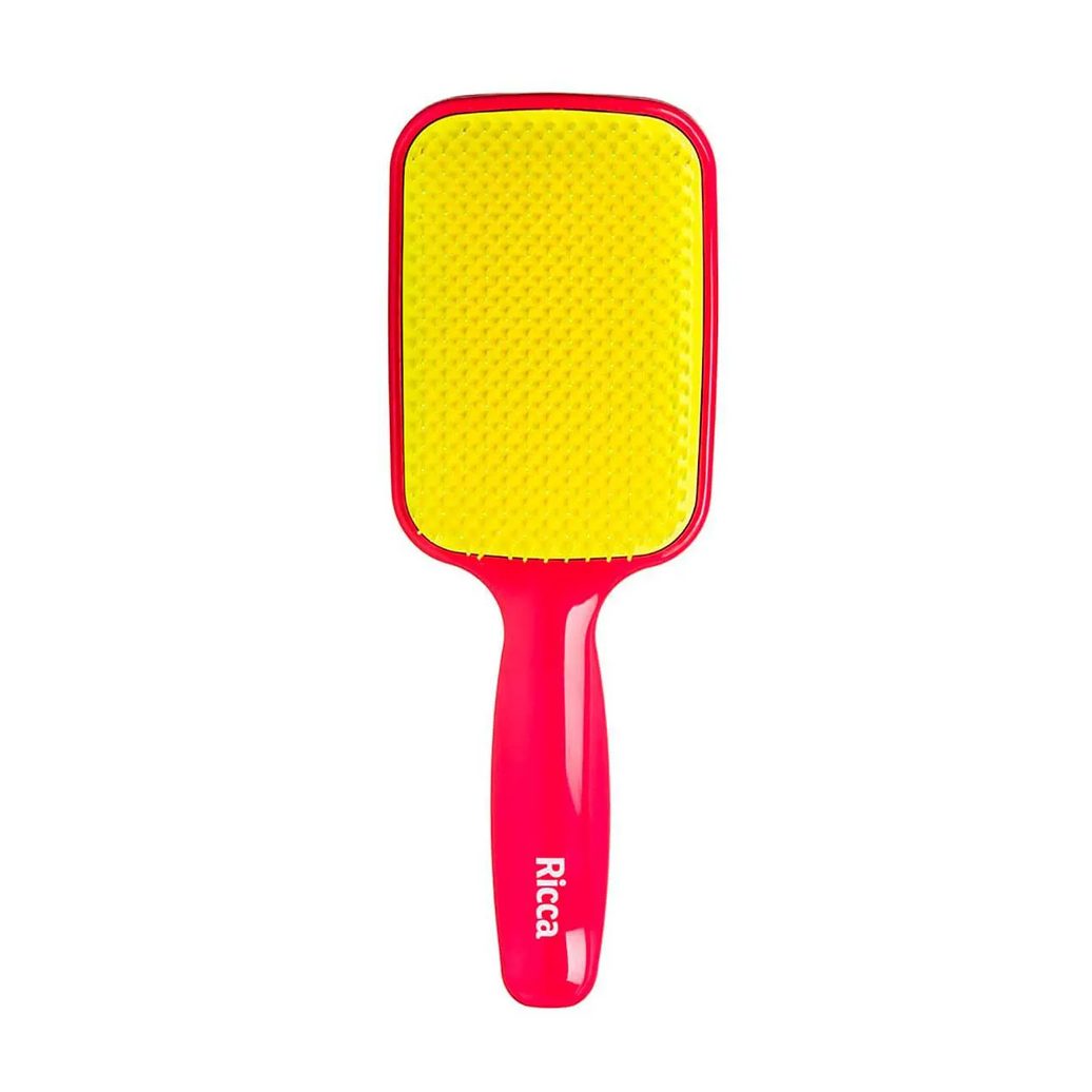 Escova de Cabelo Ricca Raquete Flex Rosa - 1 unidade