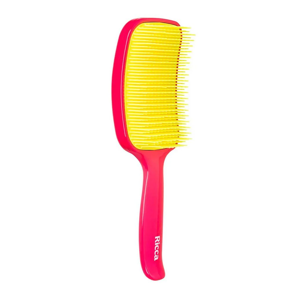 Escova de Cabelo Ricca Raquete Flex Rosa - 1 unidade