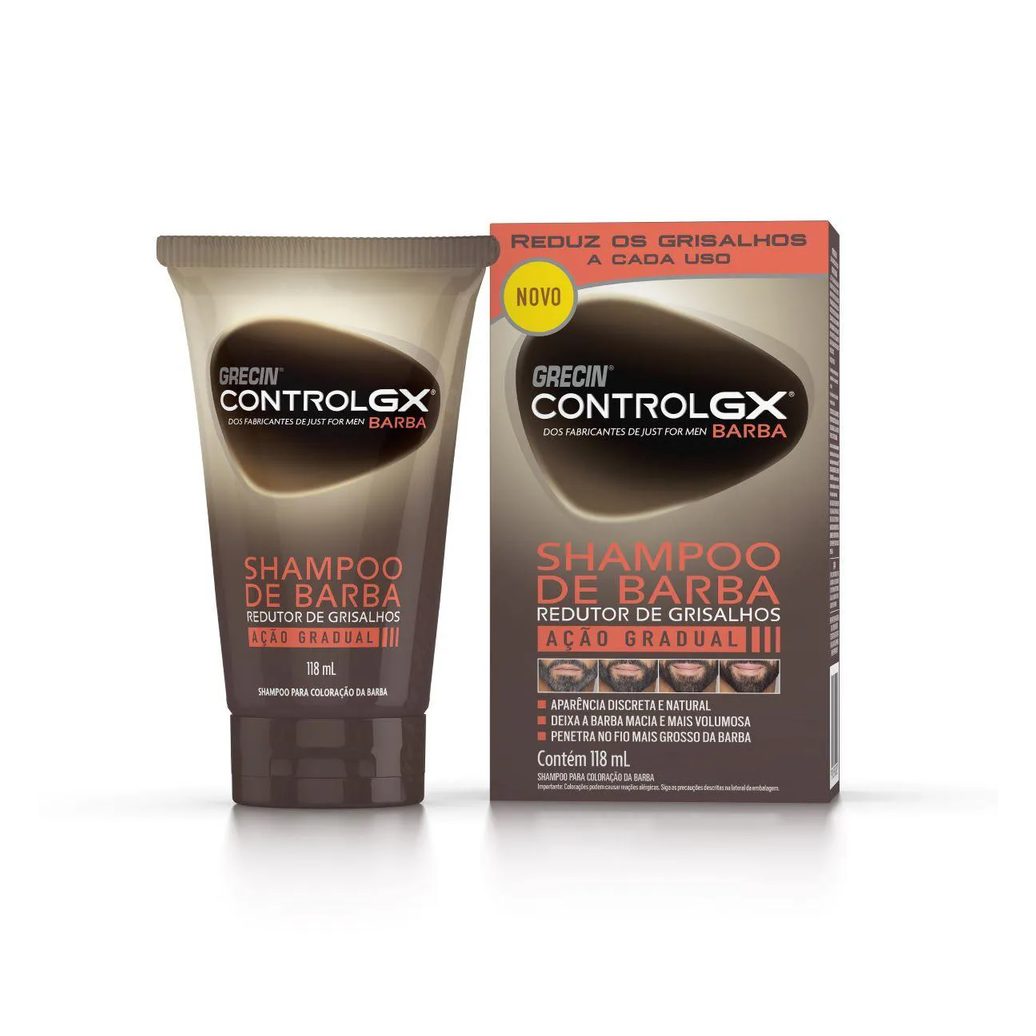 Shampoo de Barba Grecin Control GX 118ml - Redutor de Grisalhos