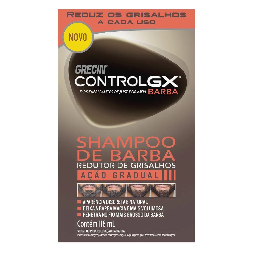 Shampoo de Barba Grecin Control GX 118ml - Redutor de Grisalhos