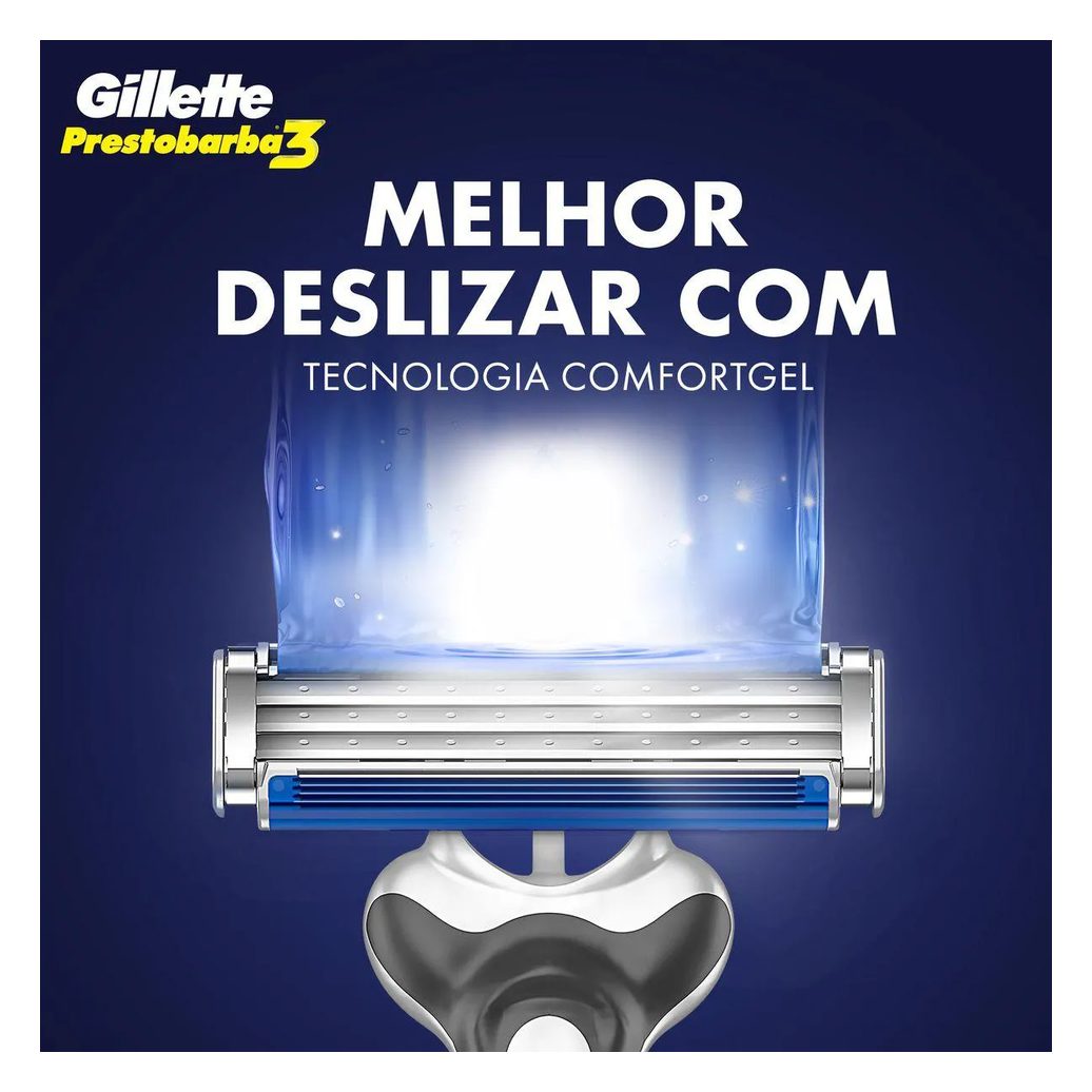 Barbeador Gillette Prestobarba 3 Comfortgel 2 unidades