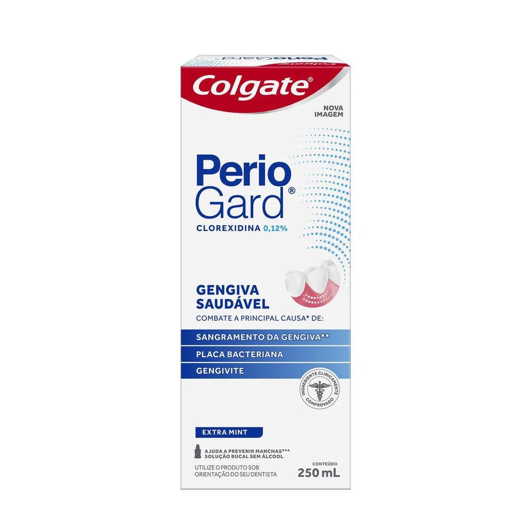 Kit Cuidado com a Gengiva Periogard Pasta de Dente em Gel Sabor Hortelã + Escova de Dente Extra Macia + Enxaguante Bucal Sem Álcool Extra Mint