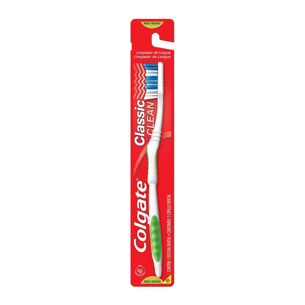 Escova de Dente Colgate Classic Clean Média com 1 unidade