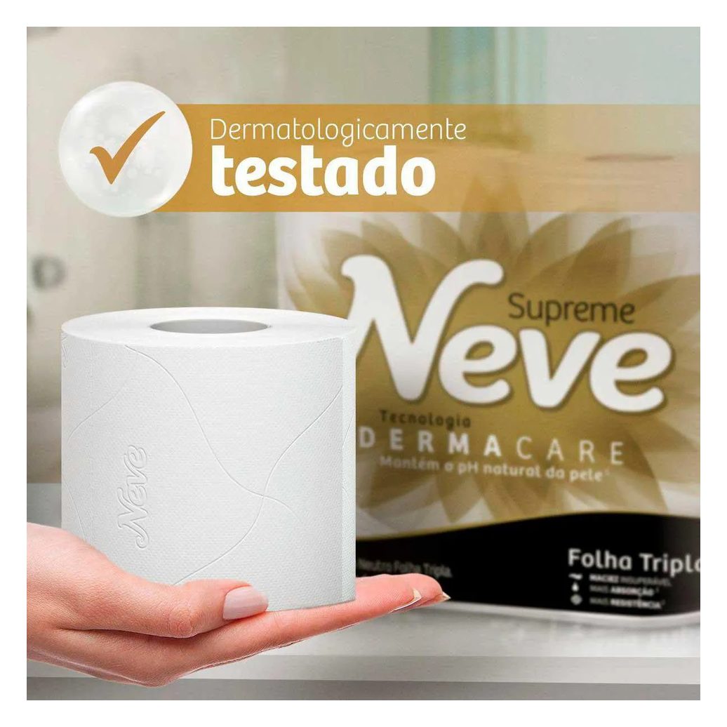 Papel Higiênico Neve Supreme Folha Tripla 4 rolos