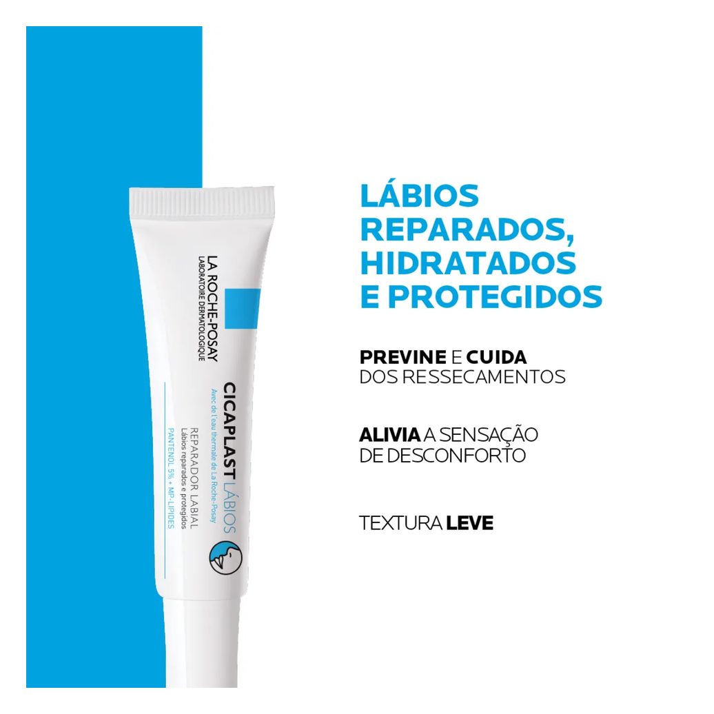 Reparador Labial Cicaplast Lábios La Roche-Posay 7,5ml Reparação e Proteção para Lábios Ressecados