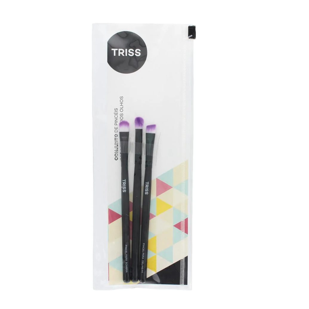 Kit Pincéis de Maquiagem para Sombra Triss 3 Unidades