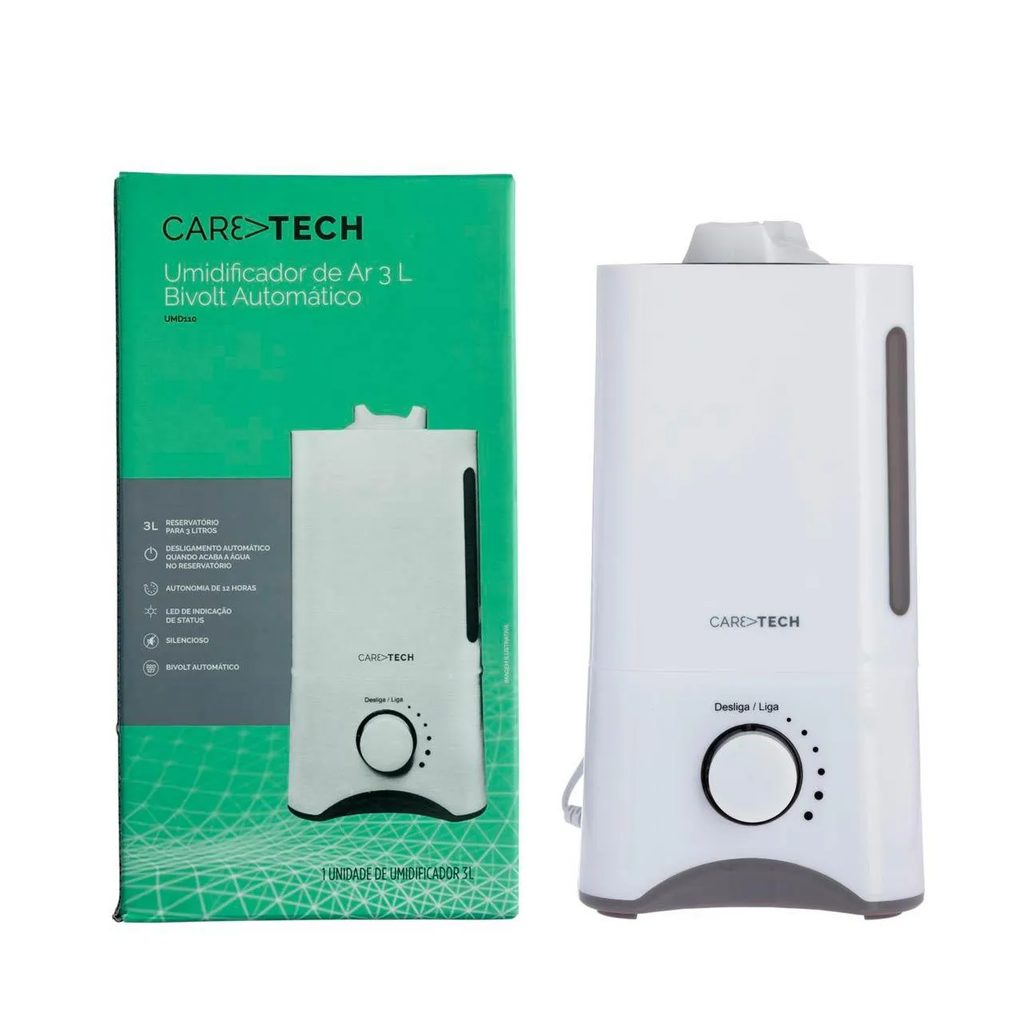 Umidificador de Ar Bivolt Automático Caretech UMD110 3L