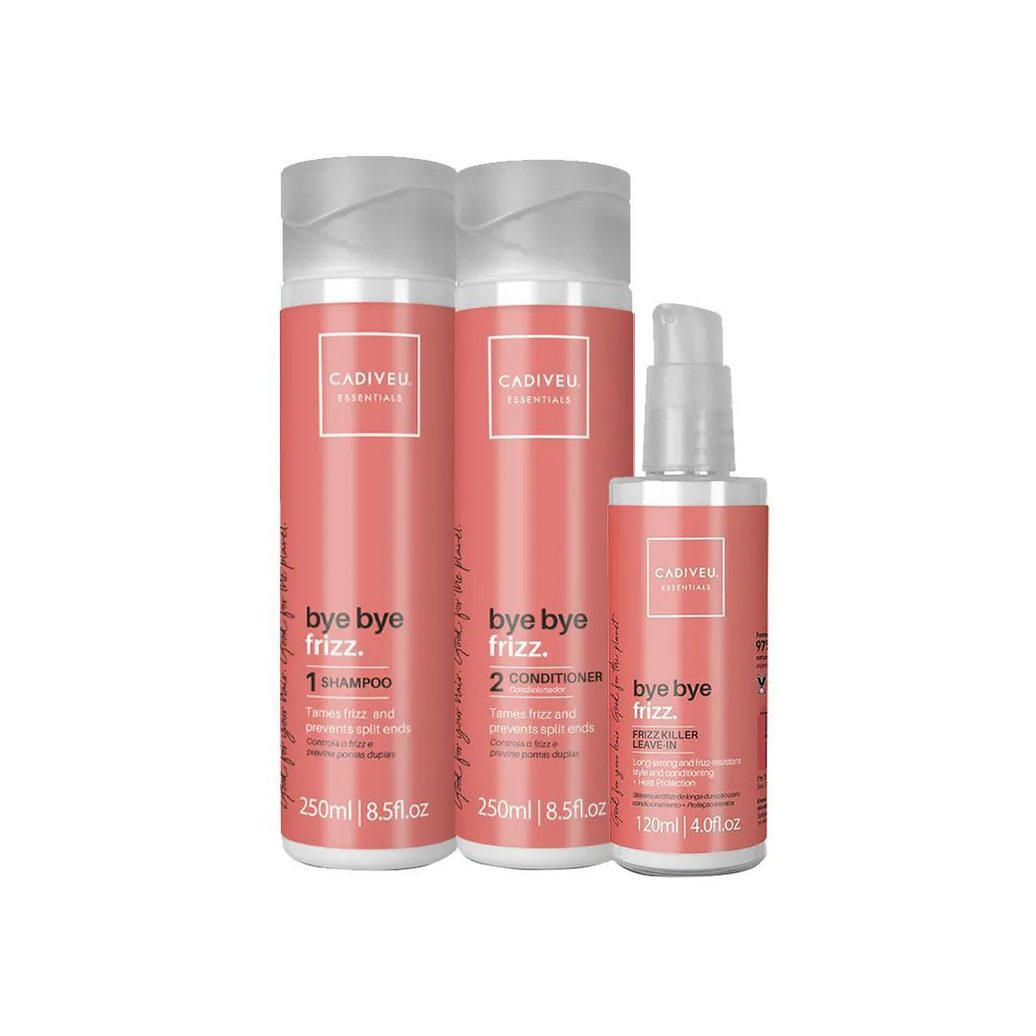 Kit Cadiveu Essentials Bye Bye Frizz - Shampoo E Condicionador E Leave-in Frizz