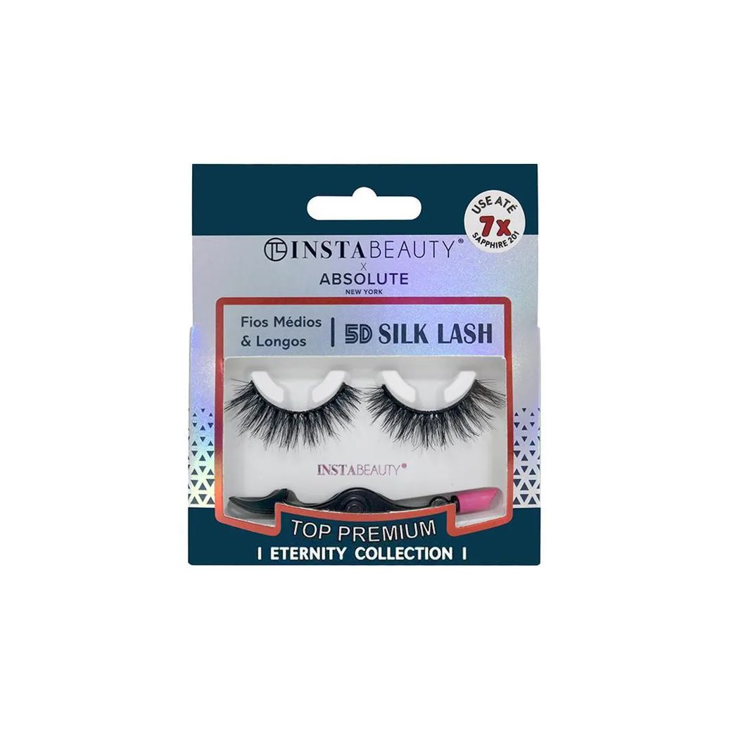 Absolute New York Eternity 5d Silk Lash Sapphire 201 Cílios Postiços Sintético Volumoso Preto 1 Par