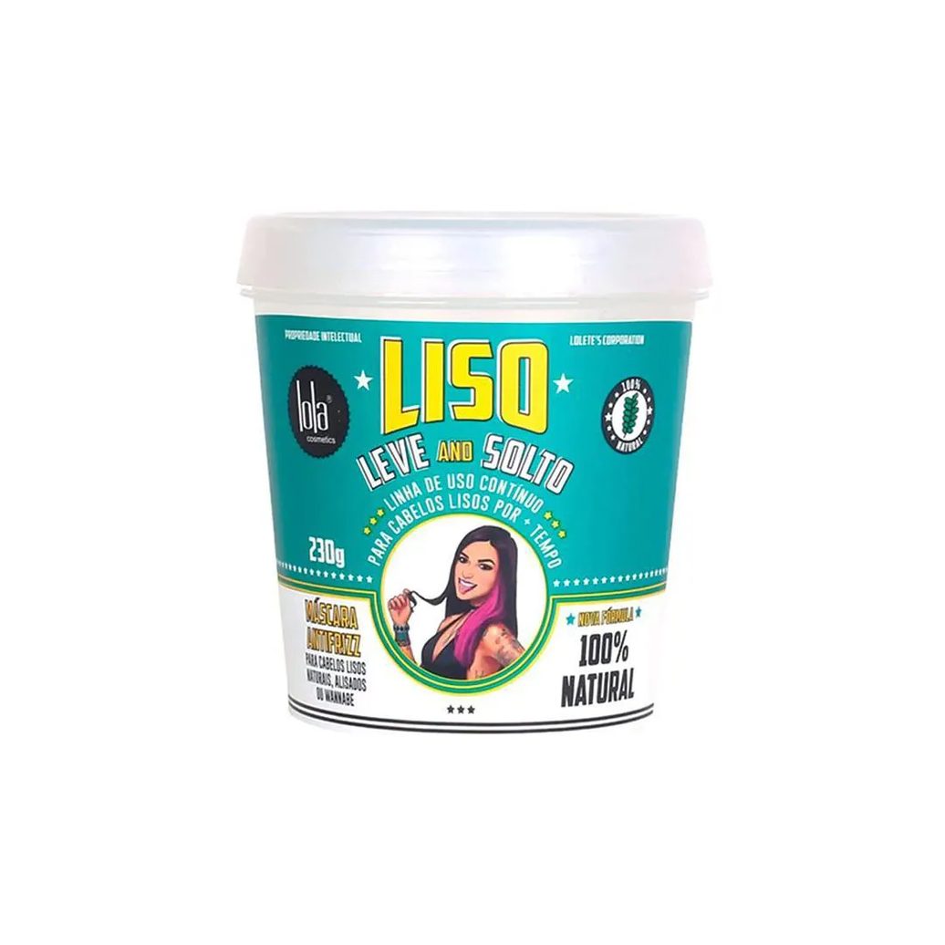 Máscara de Cabelo Antifrizz Lola Cosmetics Liso, Leve And Solto 230g